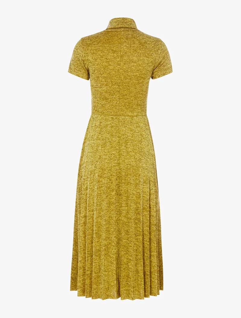 Robe gaufrée effet tweed - moutarde chiné
