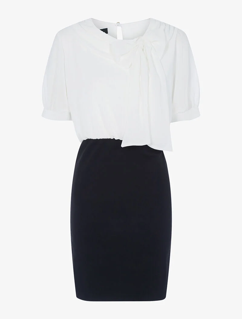 Robe chic bicolore - blanc et noir