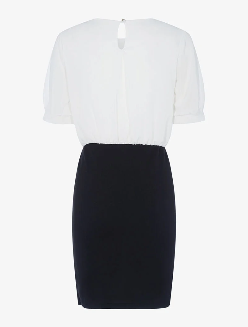 Robe chic bicolore - blanc et noir