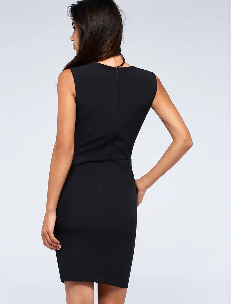 Robe portefeuille taille froncée - noir