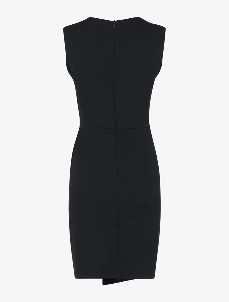 Robe portefeuille taille froncée - noir