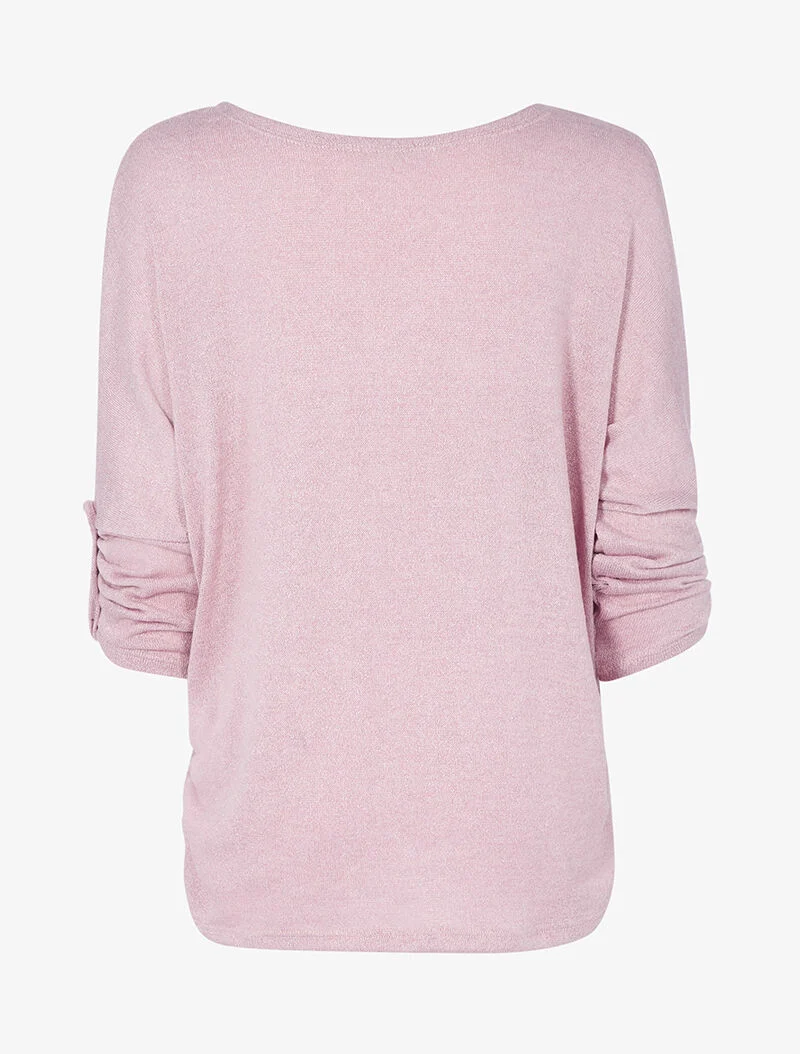 Top ample coupe droite pailleté - rose