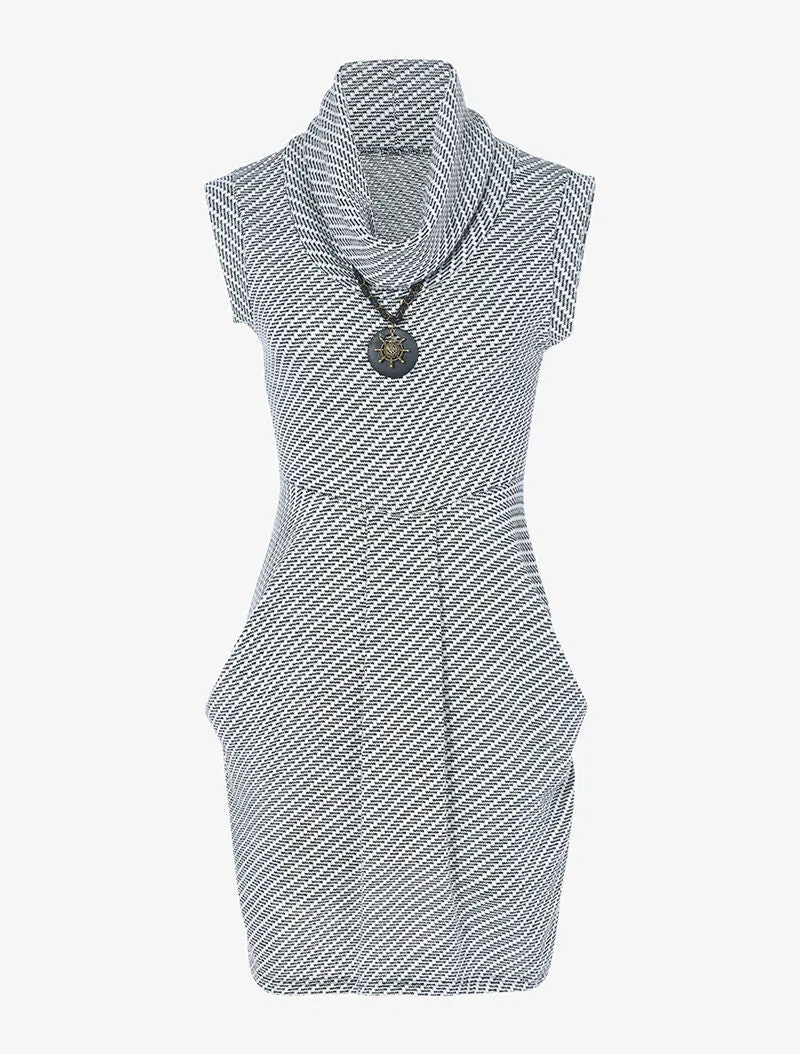Robe-pull sans manches à pans froncés - noir