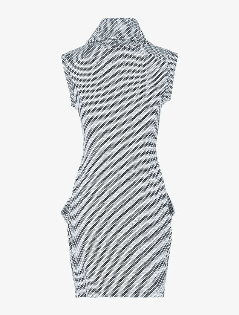 Robe-pull sans manches à pans froncés - noir