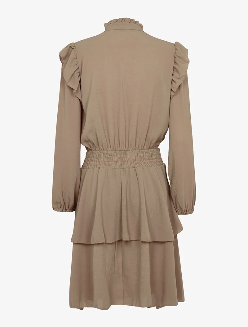 Robe bouffante à volants - taupe