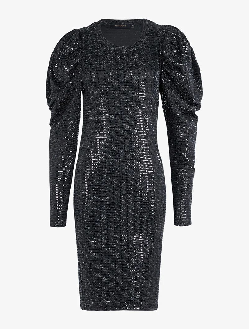 Robe longue à facettes - noir