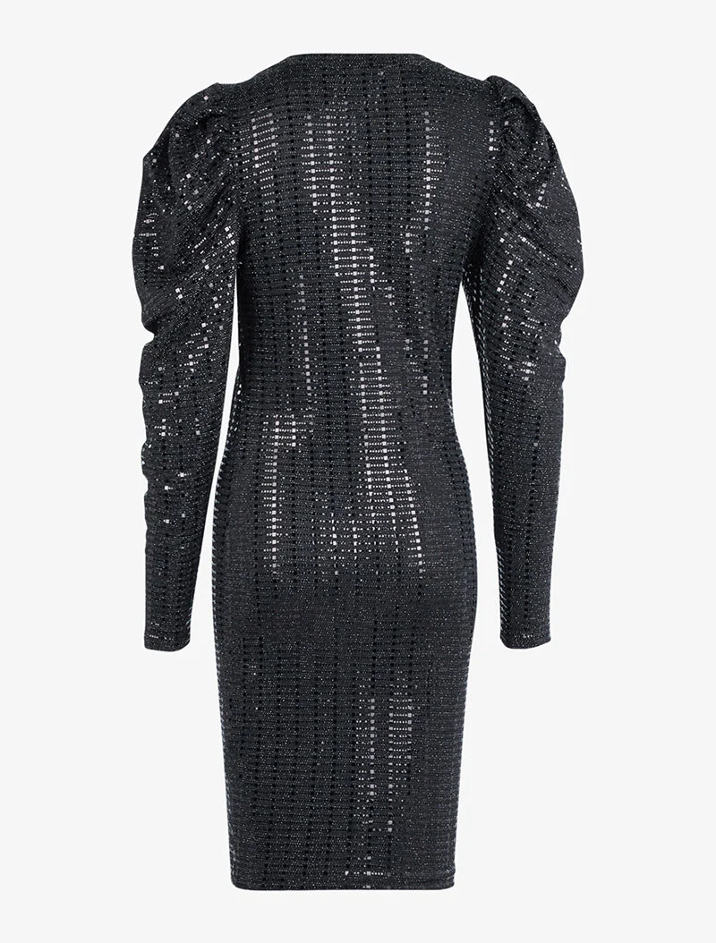 Robe longue à facettes - noir