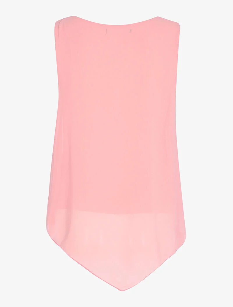 Top à décolleté zippé - rose