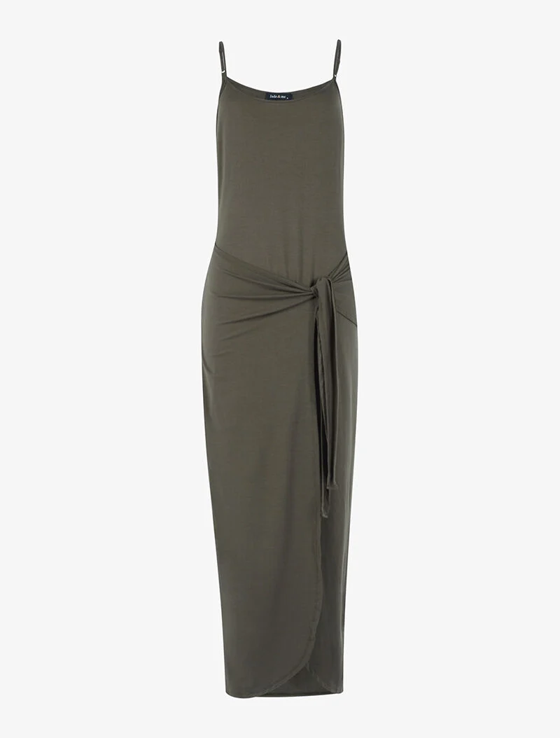 Robe à effet portefeuille - kaki