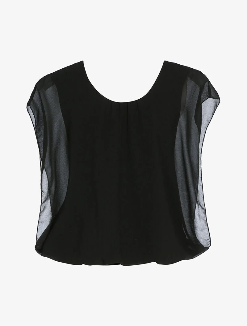 Top ample coupe boule - noir