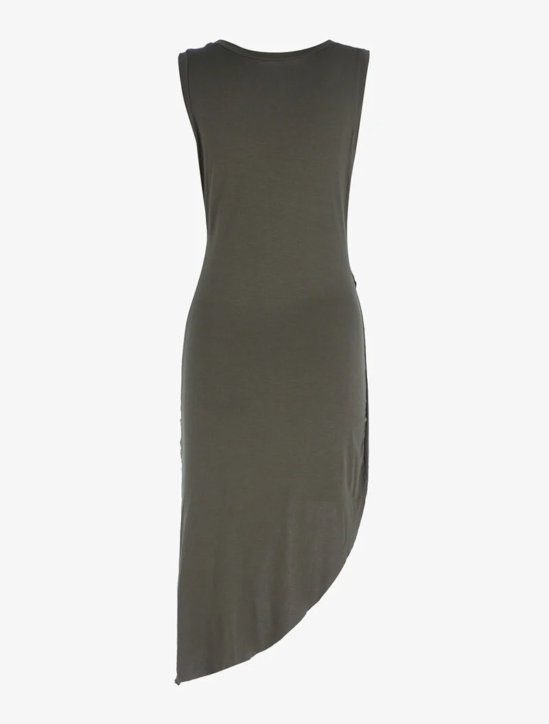 Robe coupe asymétrique - kaki