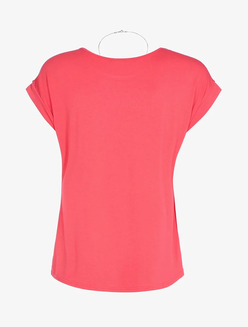 Top fluide avec sautoir - corail