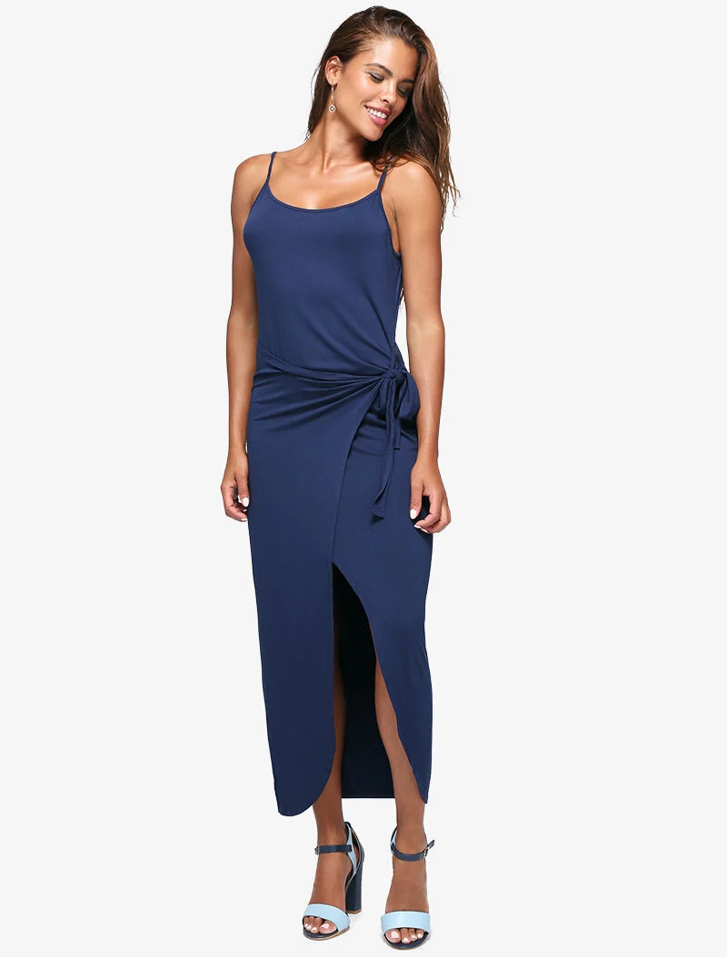 Robe à effet portefeuille - marine