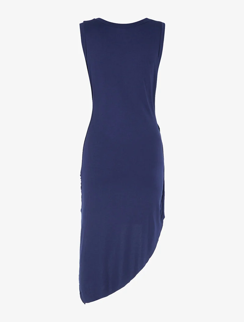 Robe coupe asymétrique - marine