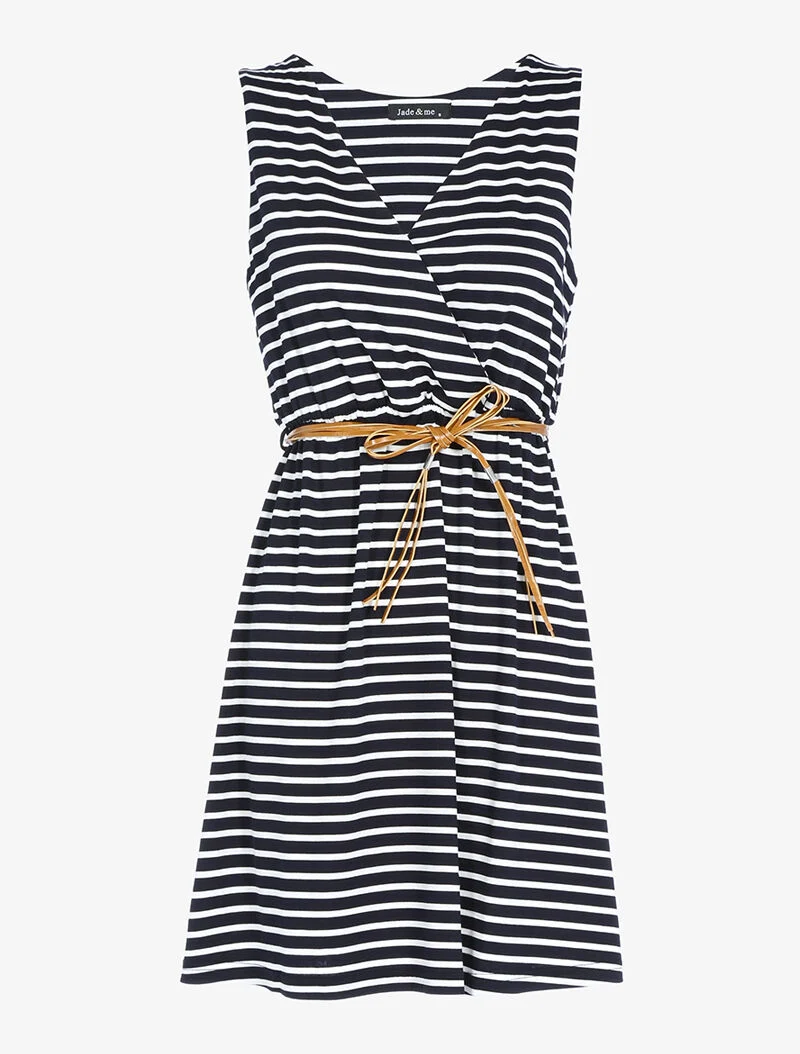 Robe à imprimé style marinière - blanc/marine
