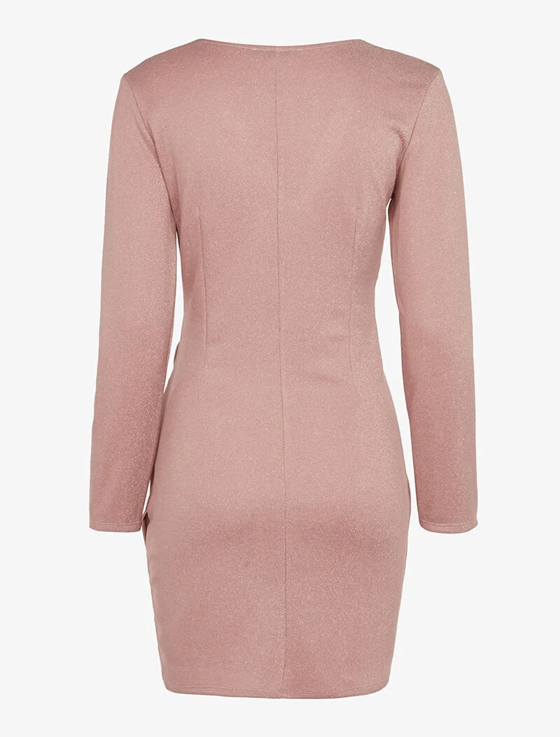 Robe scintillante à décolleté à strass - rose