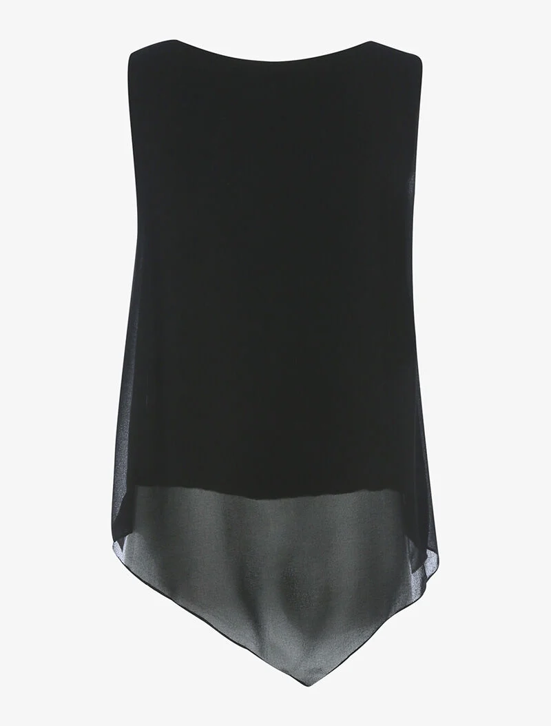 Top à décolleté zippé - noir