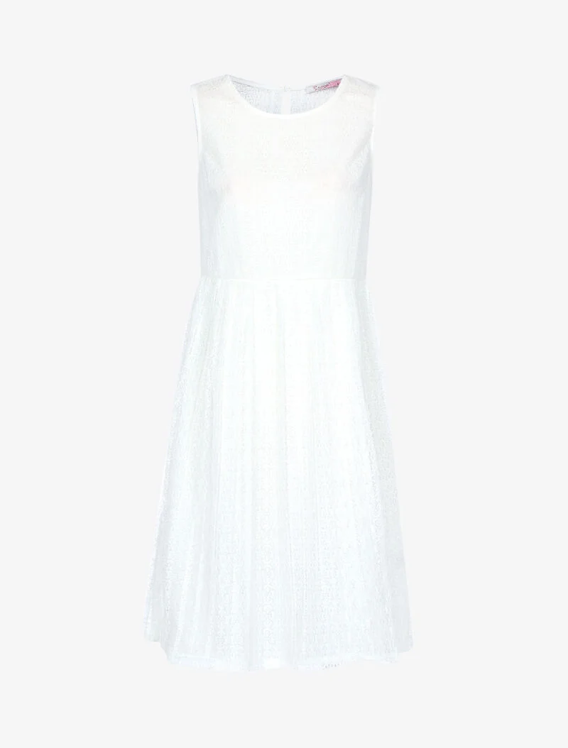Robe ajourée en dentelle graphique - blanc