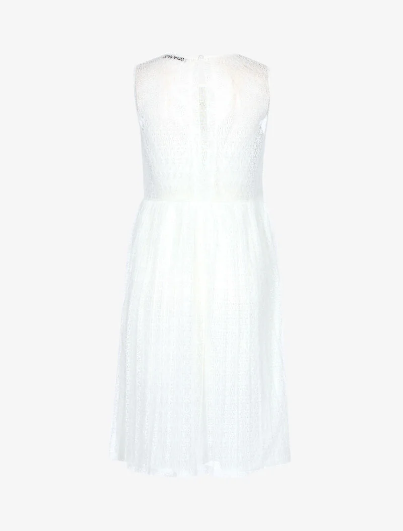 Robe ajourée en dentelle graphique - blanc