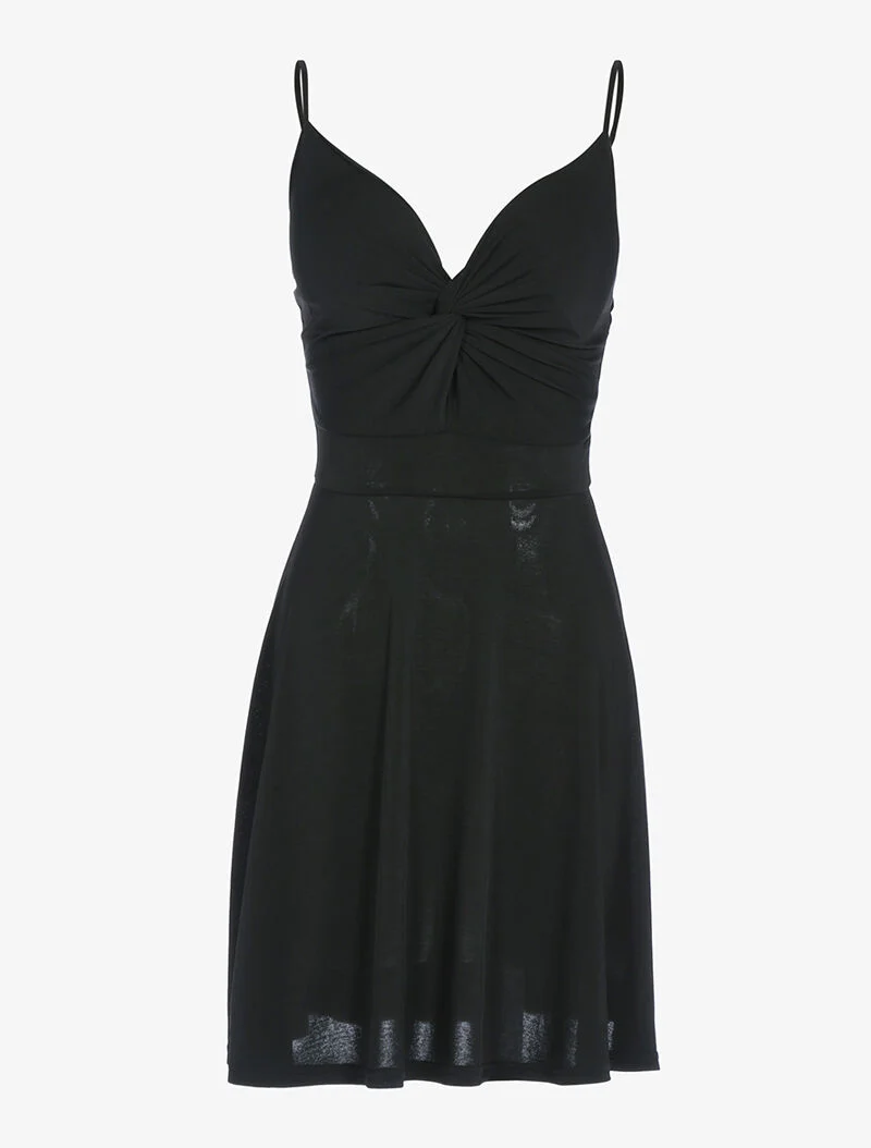 Robe à décolleté coeur torsadée - noir