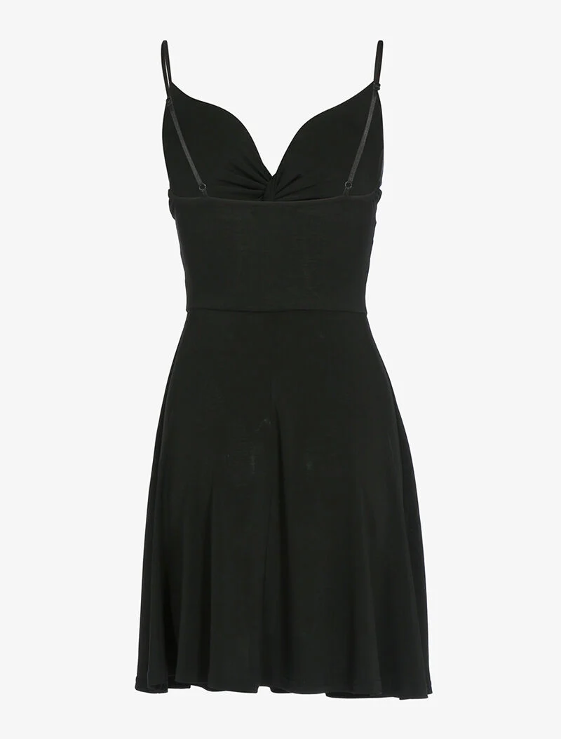 Robe à décolleté coeur torsadée - noir