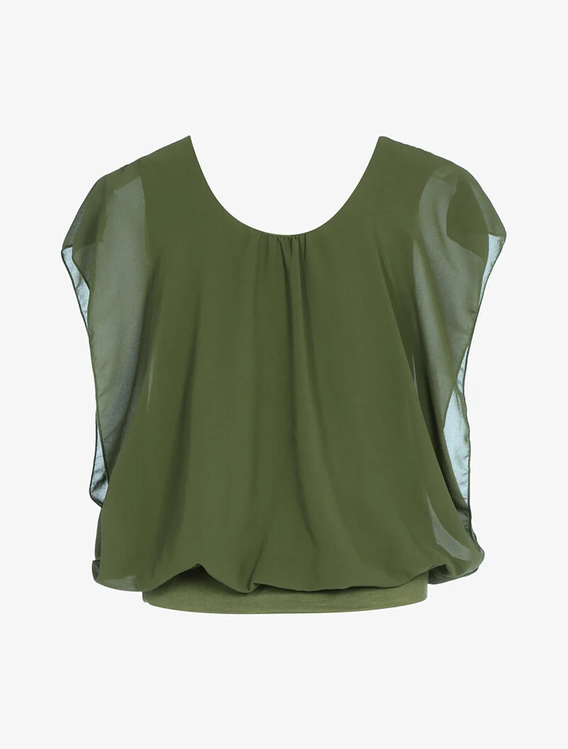 Top ample coupe boule - kaki