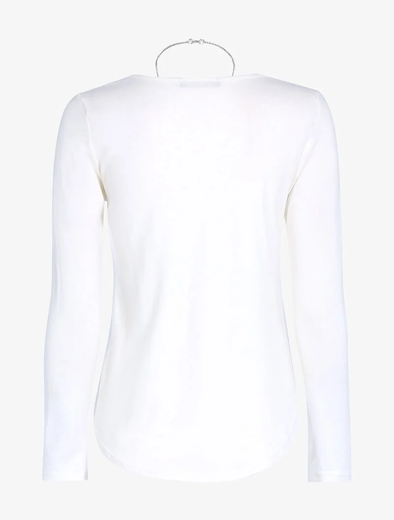 Top évasée à dos plus long - blanc