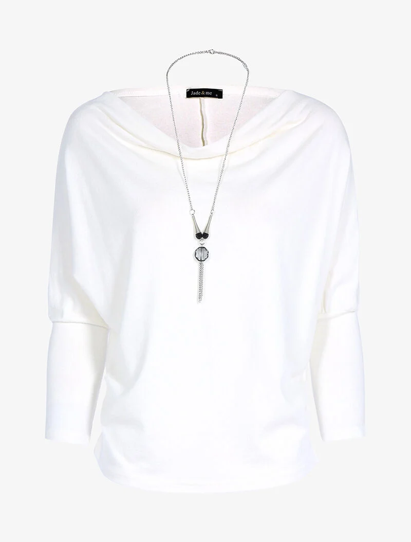 Top encolure coupe bateau ajustable - blanc