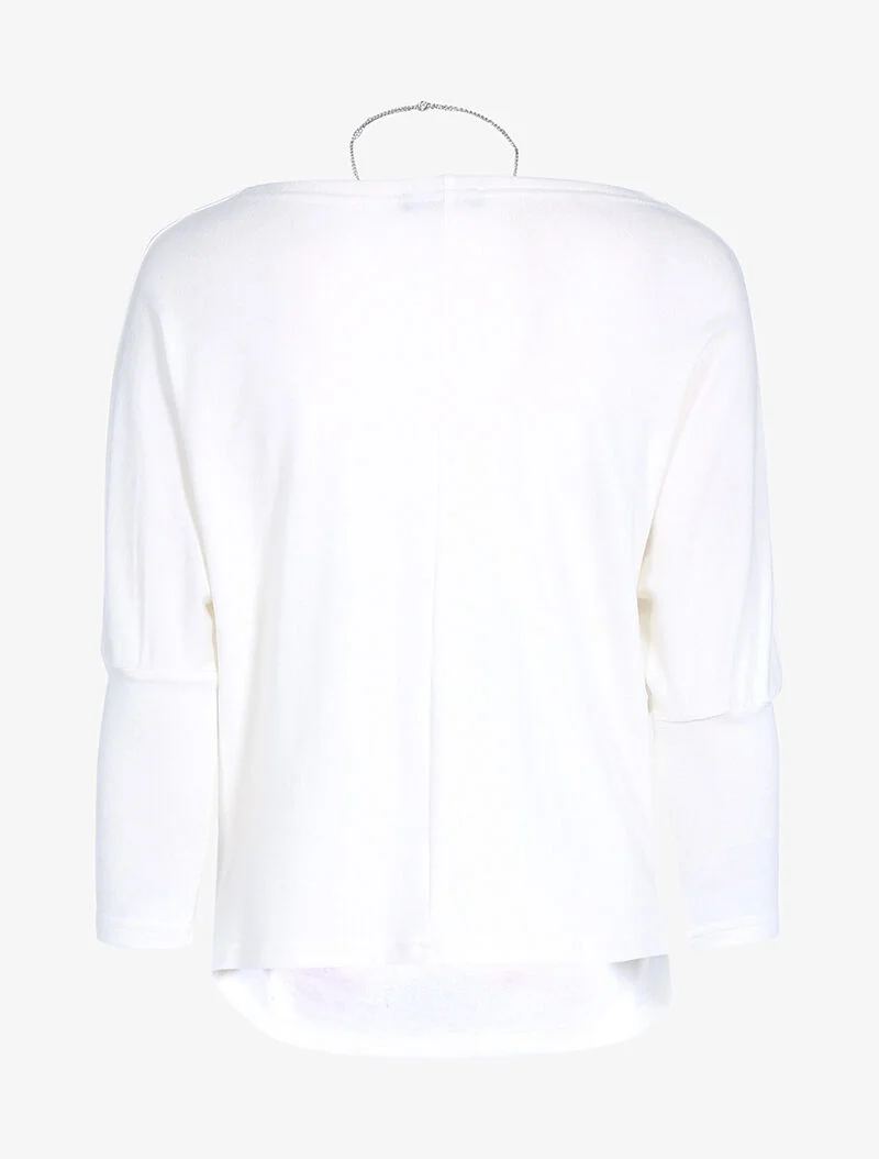 Top encolure coupe bateau ajustable - blanc