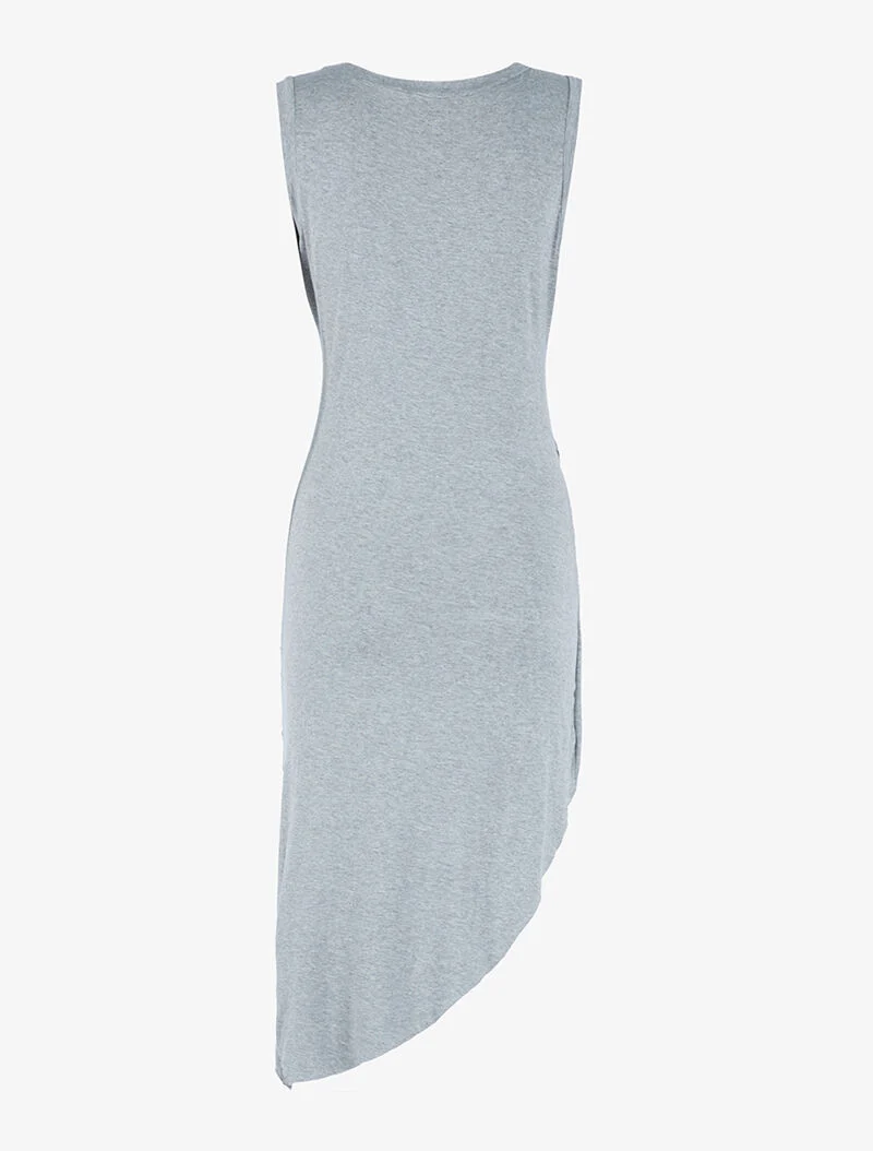 Robe coupe asymétrique - gris clair