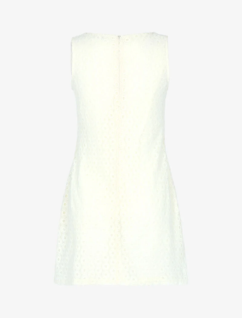 Robe en tulle à ronds graphiques - beige