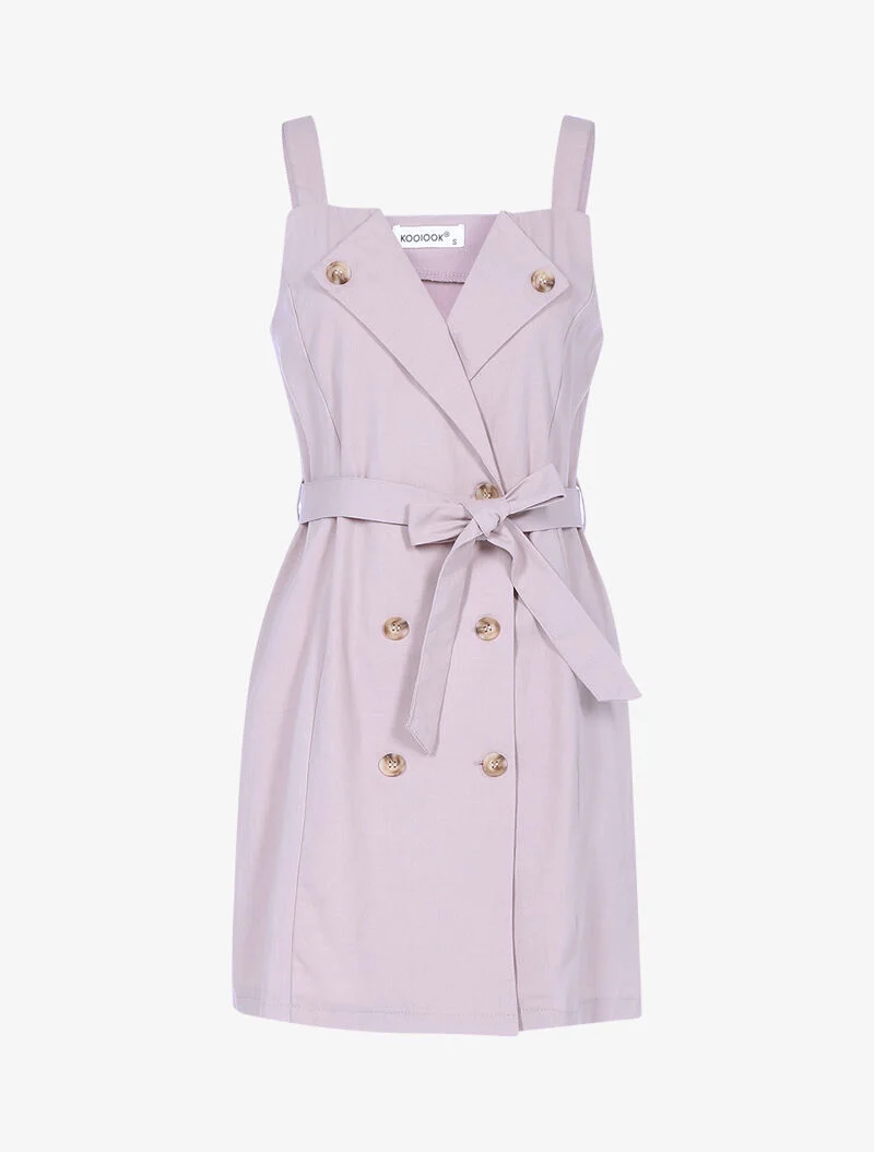 Robe à rabats boutonnés - rose parme