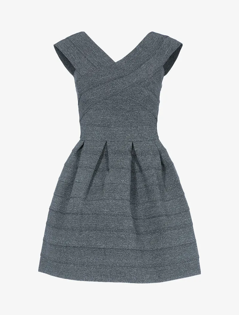 Robe patineuse effet bandages - anthracite