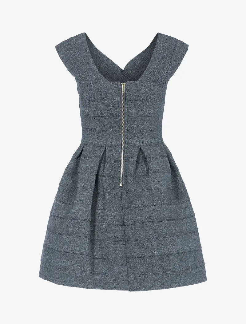 Robe patineuse effet bandages - anthracite