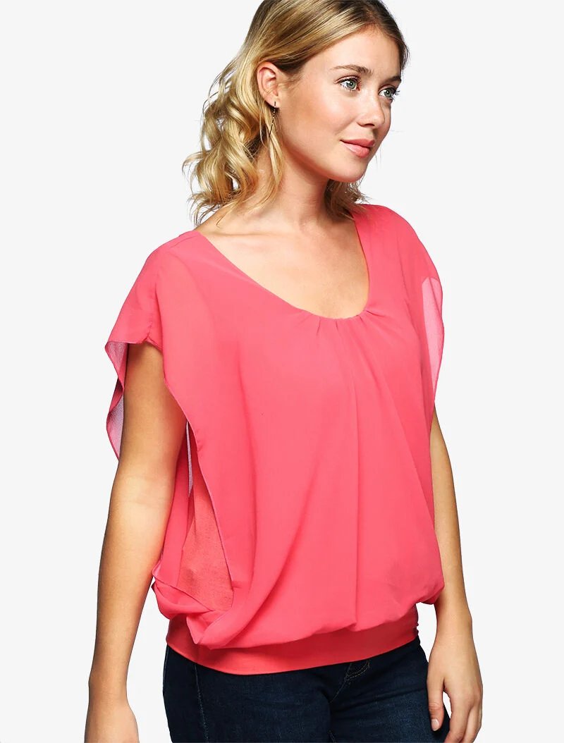 Top ample coupe boule - corail