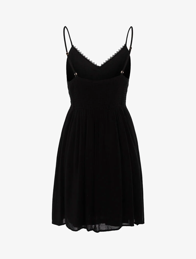 Robe à détails crochet - noir
