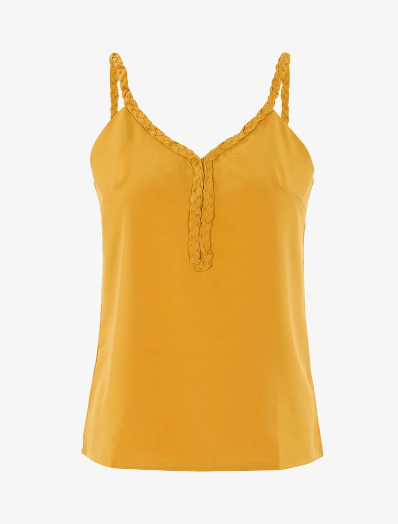 Top à bretelles tressées - jaune