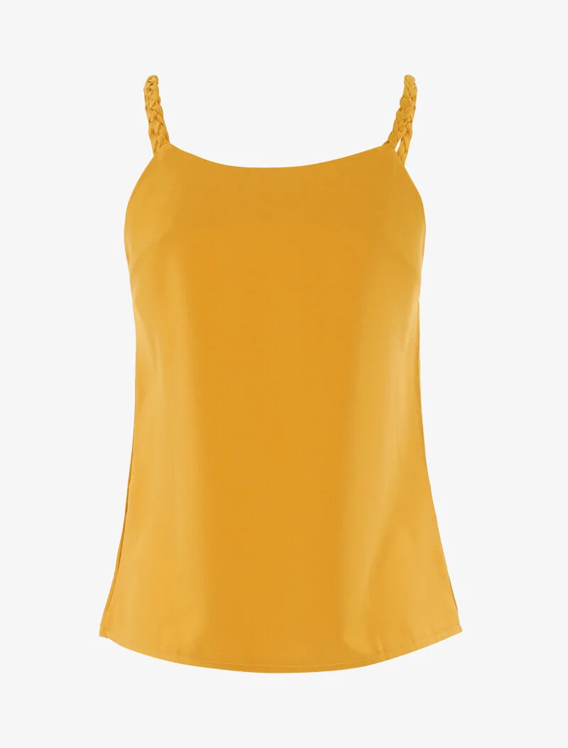 Top à bretelles tressées - jaune