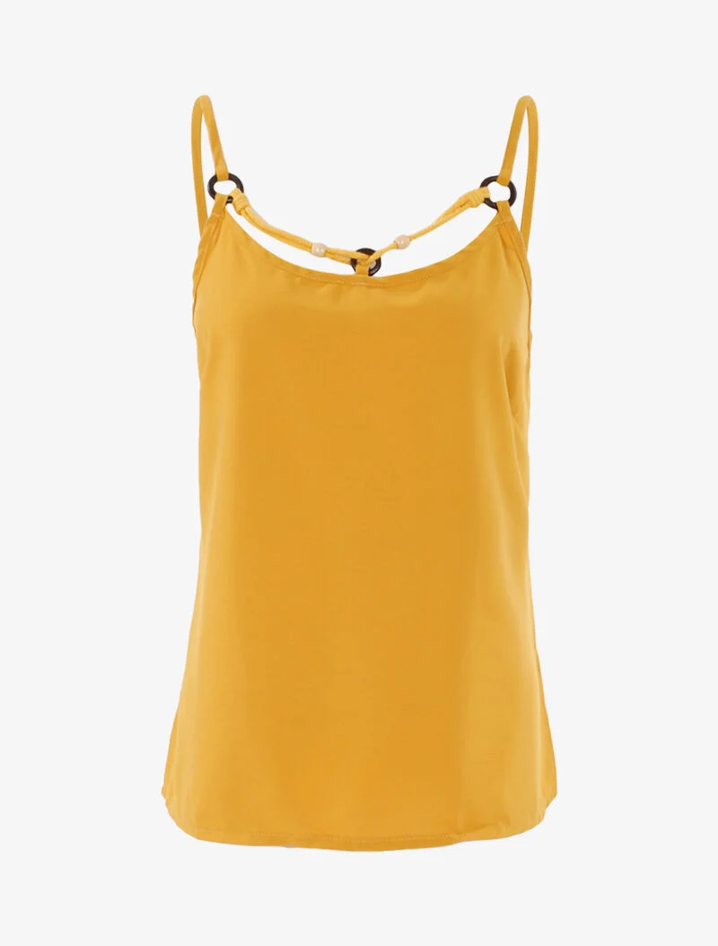 Top à encolure style cordon stylisé - jaune