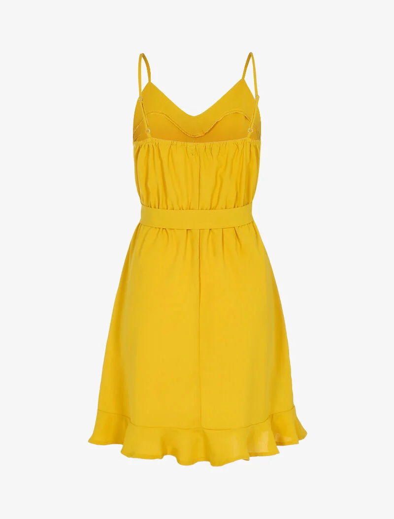 Robe à boutons décoratifs - jaune