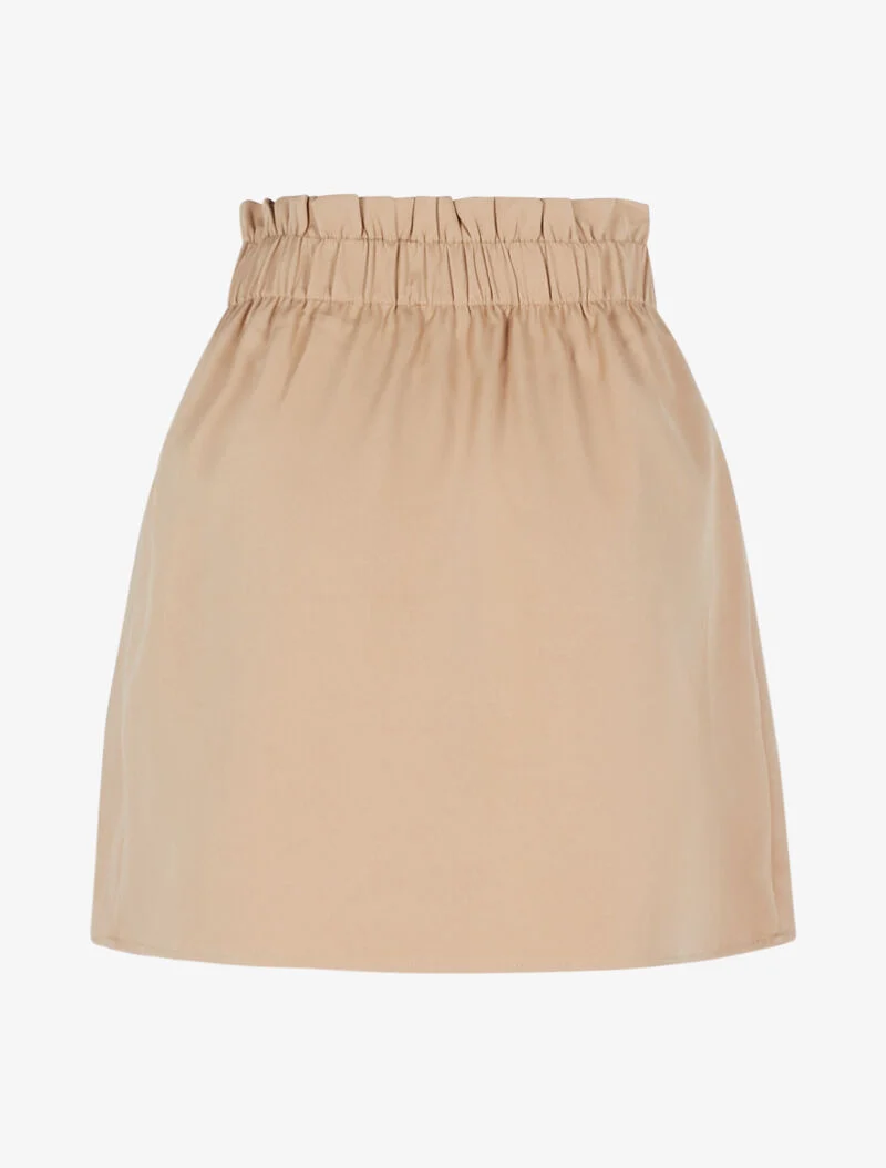 Jupe unie à cordon décoratif - beige