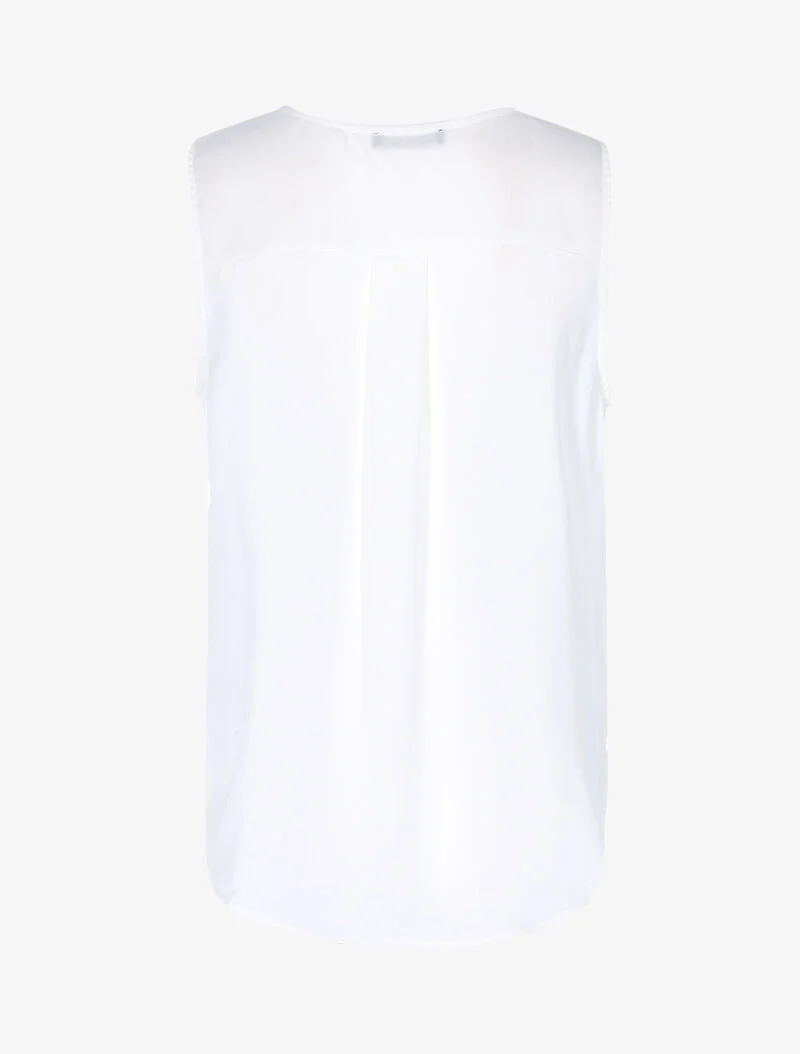 Blouse cache-coeur satiné à dos long - blanc