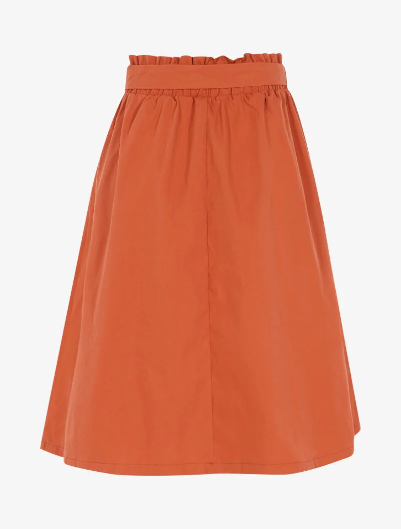 Jupe trapèze boutonnée - orange