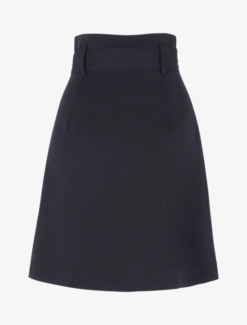 Jupe unie coupe trapèze taille haute - noir
