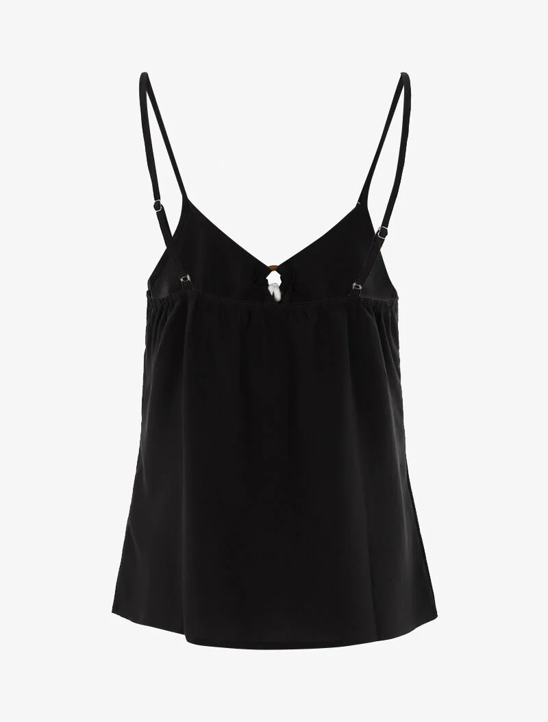 Top à encolure V - noir
