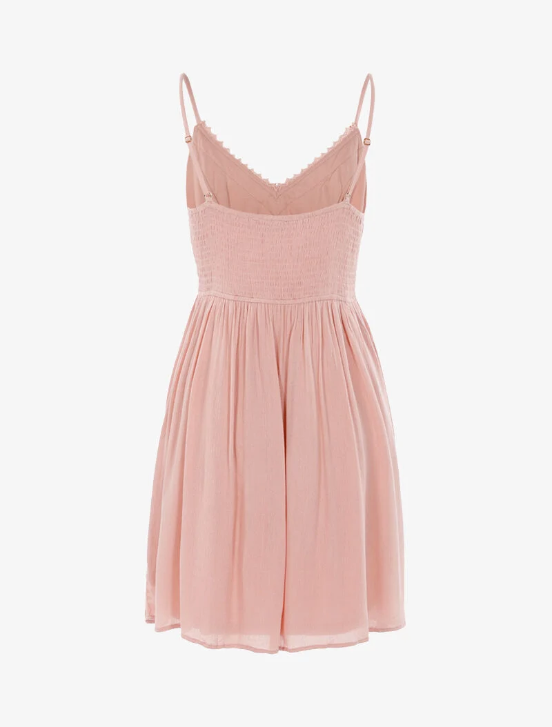 Robe à détails crochet - rose