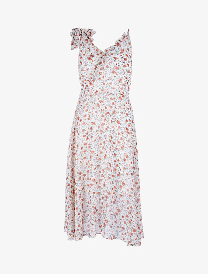 Robe longue à bretelles dépareillées - écru - ecru