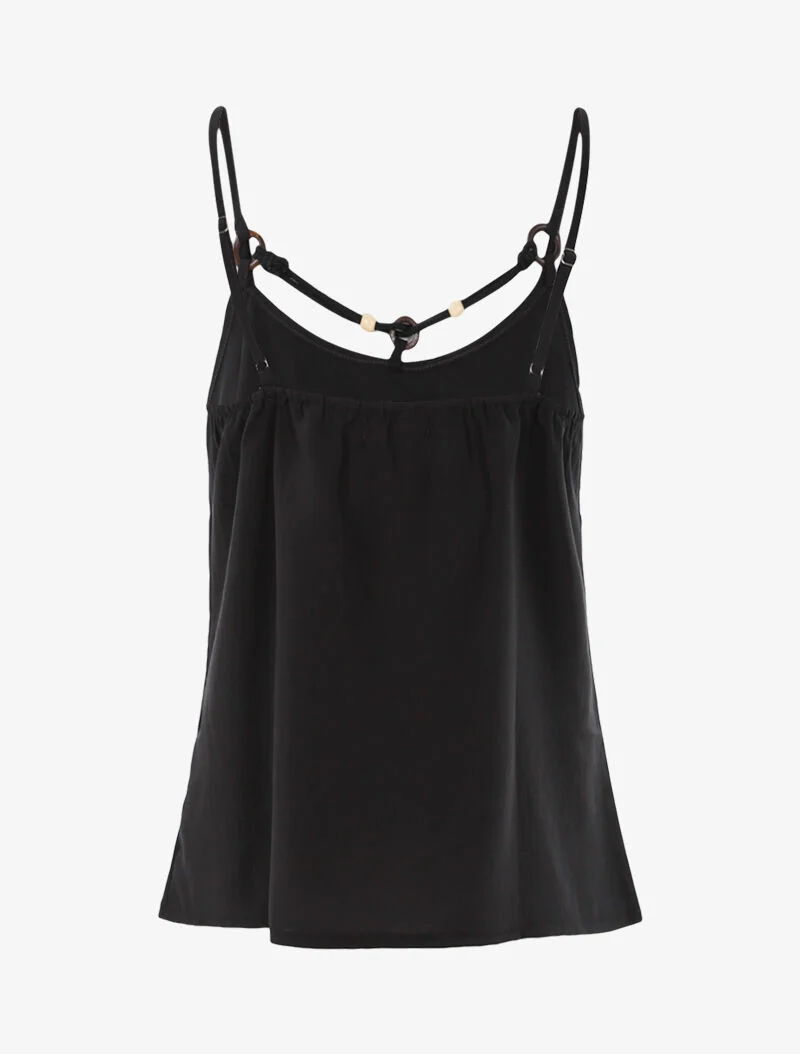 Top à encolure style cordon stylisé - noir