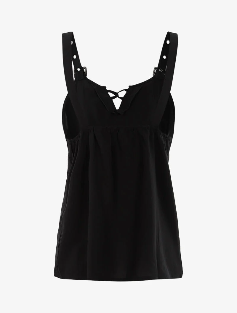 Top à bretelles stylisées - noir