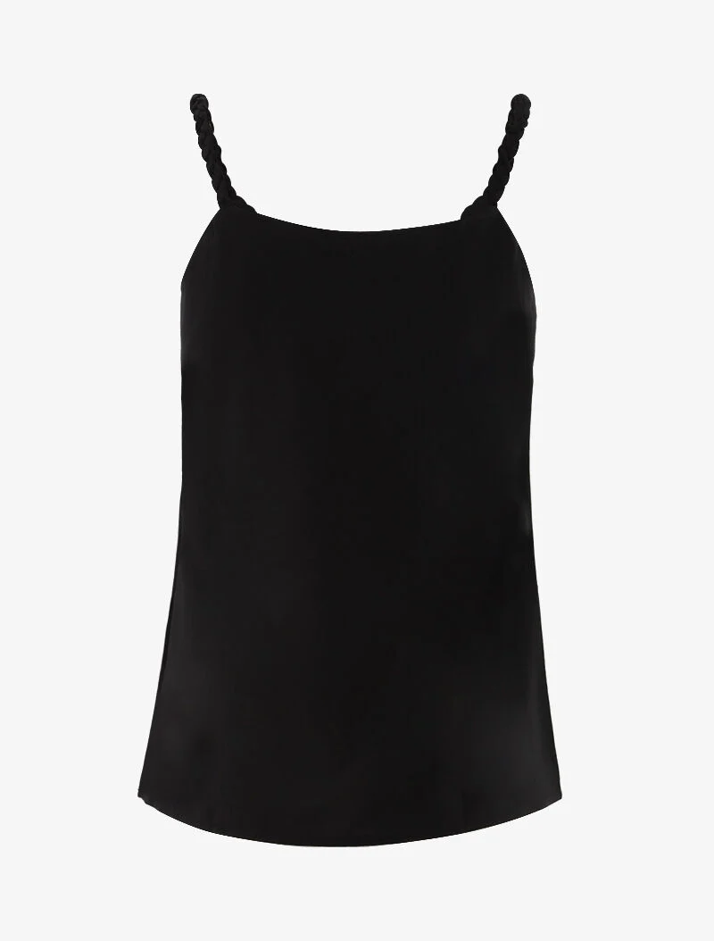 Top à bretelles tressées - noir